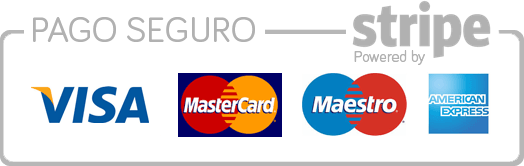 Pagamento seguro processado pela Stripe — aceita Visa, MasterCard, Maestro e American Express